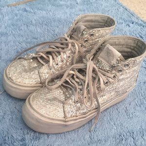 GLITTER SEQUIN PLATFORM HIGH TOP VANS